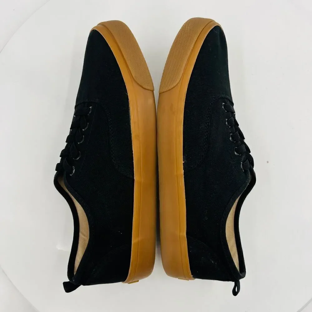 Old Navy Black Jack Canvas Lace-Up Black Tan Sole Sneakers for Kids Size 5